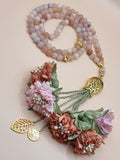 NEW - SPECIAL EDITION - Agate Natural Stones/ Unique Pink & Peach Flowers [عقيق]