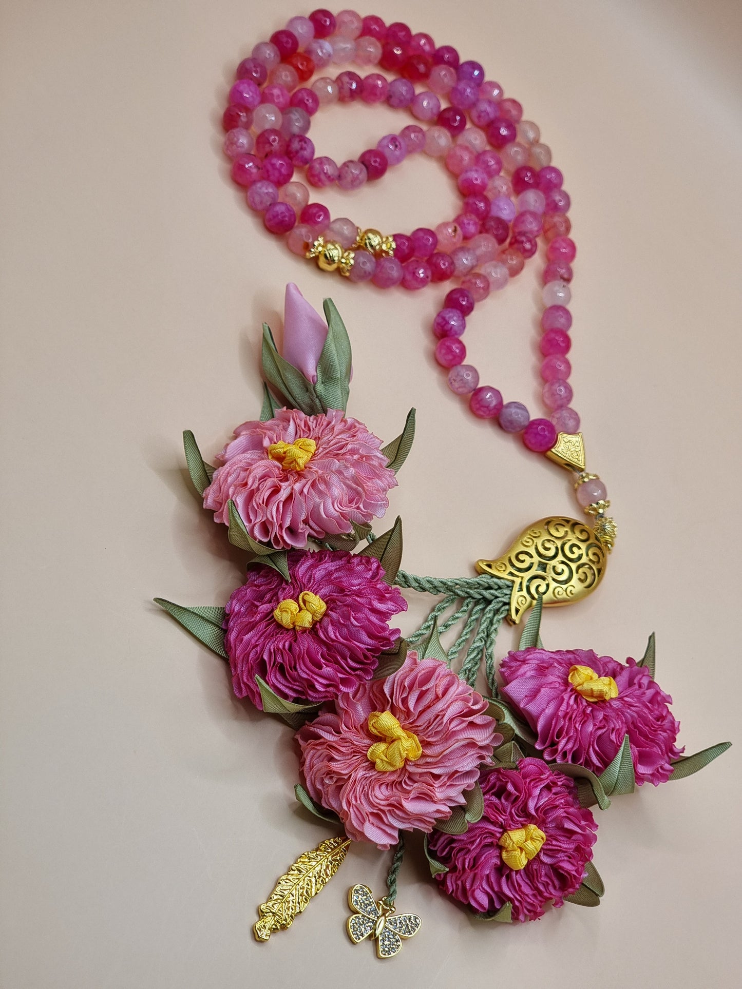 NEW - SPECIAL EDITION - Agate Natural Stones/ Shades of Pink Flowers [عقيق]