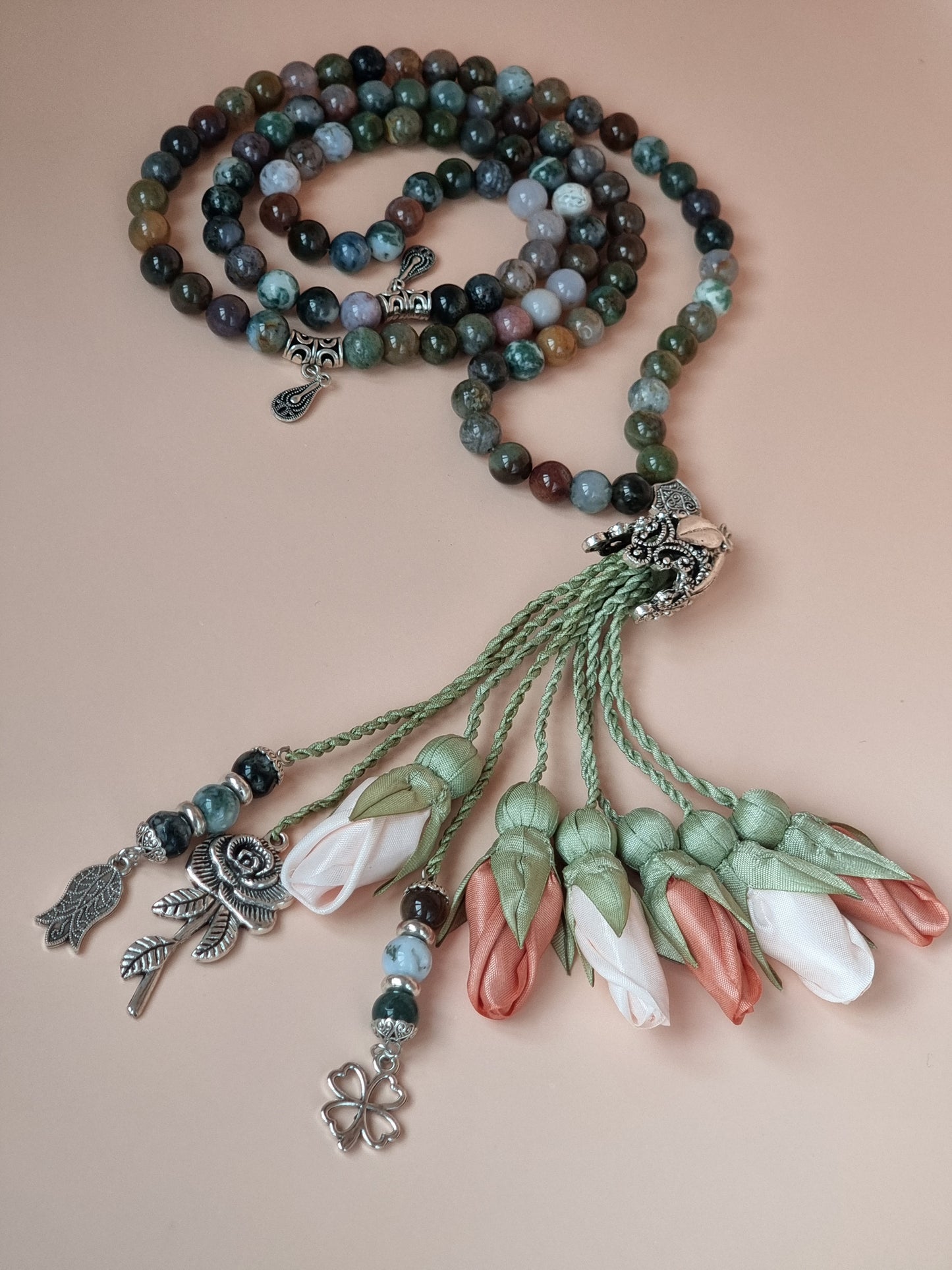 NEW - Limited Edition Agate Natural Stones/ Multicolored Tulips  [عقيق]