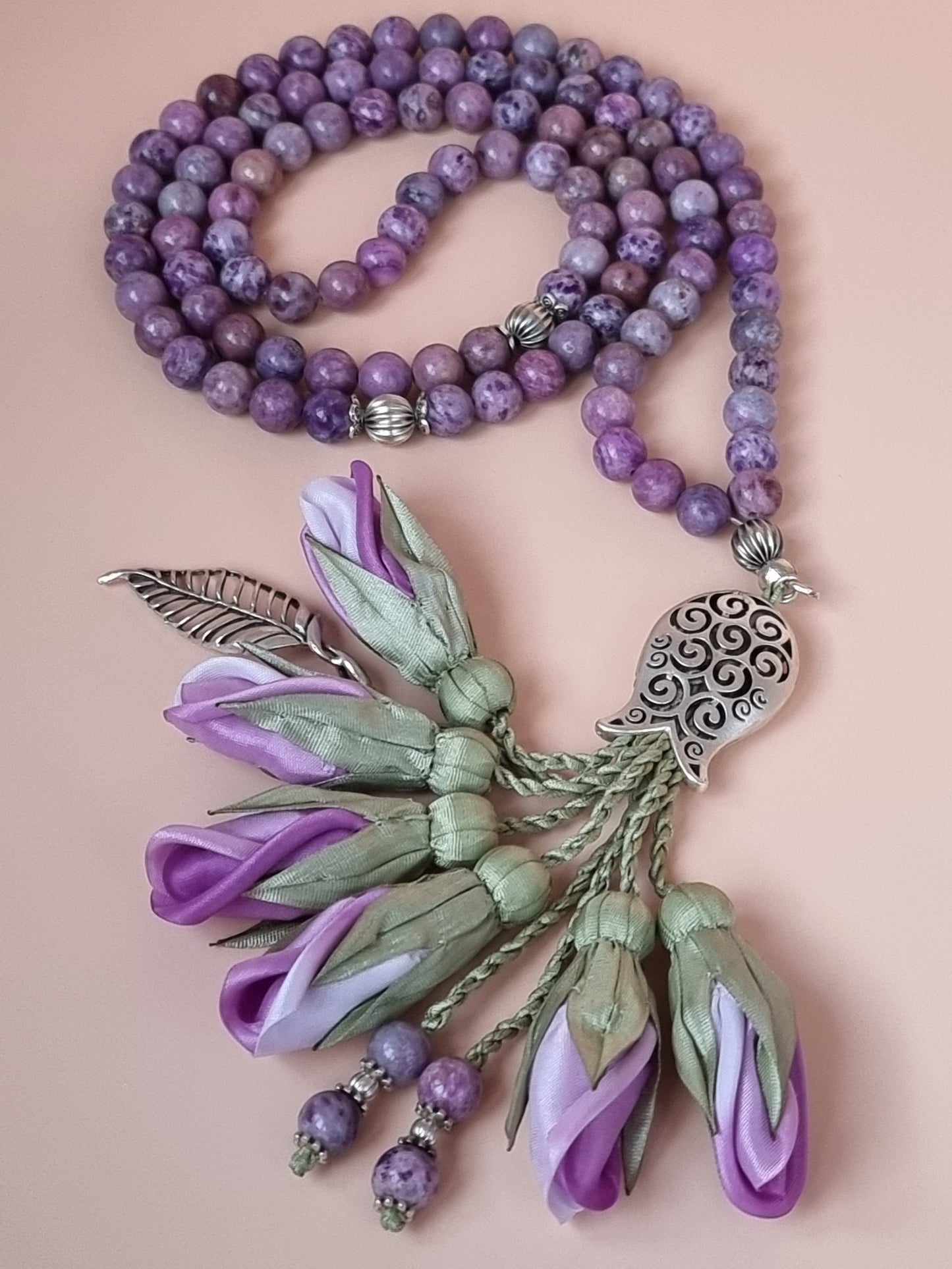 NEW - Jade Natural Stones/ Ombre Lavender Tulips  [اليشم]