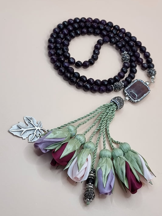 RAMADAN COLLECTION - LIMITED EDITION - Jade Natural Stones/ Multicolored Tulips [ اليشم]