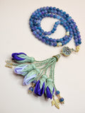 NEW - LIMITED EDITION  - Jade Natural Stones/ Shades of Purple Tulips [اليشم]