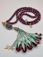 RAMADAN COLLECTION - LIMITED EDITION - Jade Natural Stones/ Maroon Tulips [ اليشم]