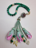 RAMADAN COLLECTION - Mini Jade Natural Stones/ Pink Ombre Tulips [اليشم]