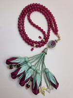 RAMADAN COLLECTION - Jade Natural Stones/ Maroon Tulips [اليشم]