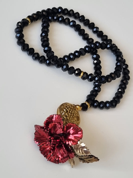 NEW RAMADAN SPECIAL - Crystal Beads/ Metallic Wire Wrapped Handmade Flower