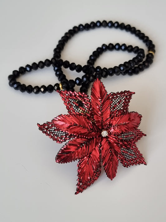 NEW RAMADAN SPECIAL - Crystal Beads/ Metallic Wire Wrapped Handmade Flower