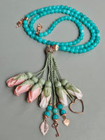 PRE-ORDER طلب مسبق - Jade Natural Stones/ Shades of Peach Tulips with ROSE GOLD accents [اليشم] سيتم شحن الطلب بتاريخ ٣/٣ باذن الله .... تنويه: قد تختلف ألوان أو بعض اكسسوارات المنتج قليلاً عن الصور المعروضة وذلك حسب توفره