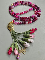 Agate Natural Beads / Shades of Pink Tulips [عقيق]