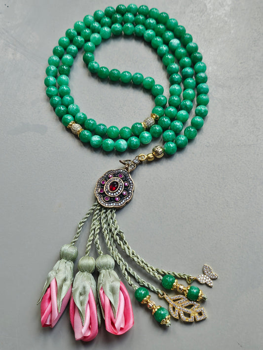 Jade Natural Stones/ Ombre Pink Tulips [اليشم]