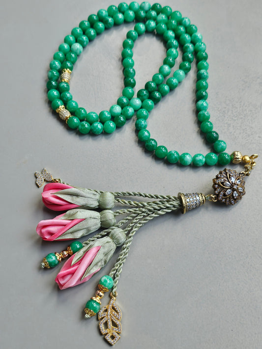 Jade Natural Stones/ Ombre Pink Tulips [اليشم]