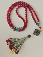 LIMITED EDITION - Jade Natural Stones/ Maroon Tulips [اليشم]