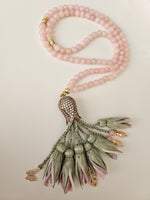 Pink Quartz Natural Stones/Ombre Tulips  [كوارتز وردي]