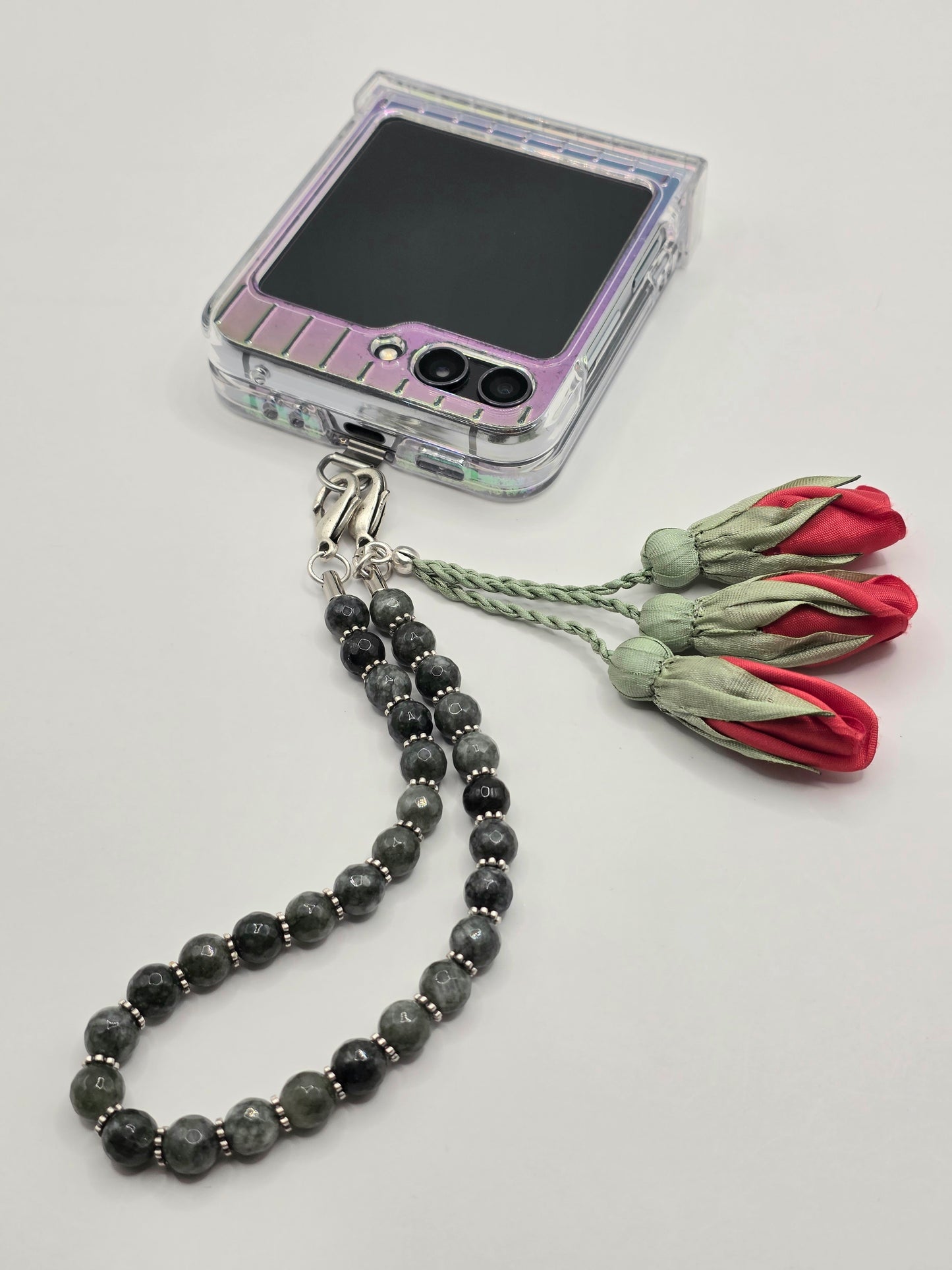 NEW - Artisan Floral Beaded Phone Charm