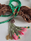 Jade Natural Stones/ Ombre Pink Tulips [اليشم]
