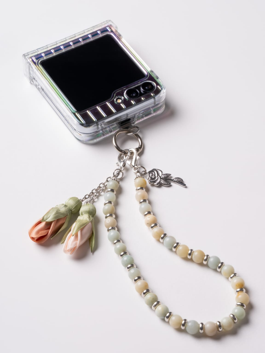 NEW - Artisan Floral Beaded Phone Charm