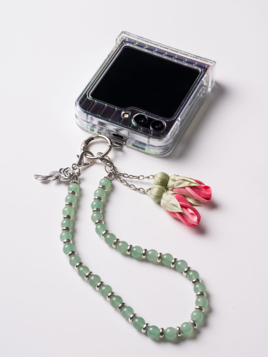 NEW - Artisan Floral Beaded Phone Charm