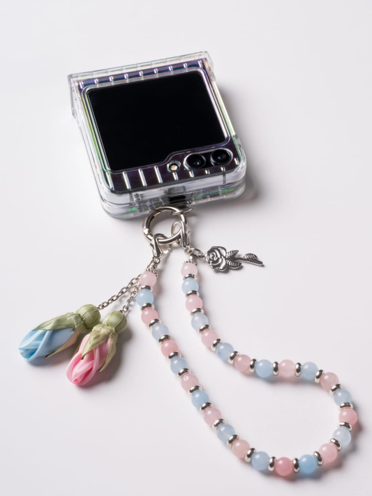 NEW - Artisan Floral Beaded Phone Charm