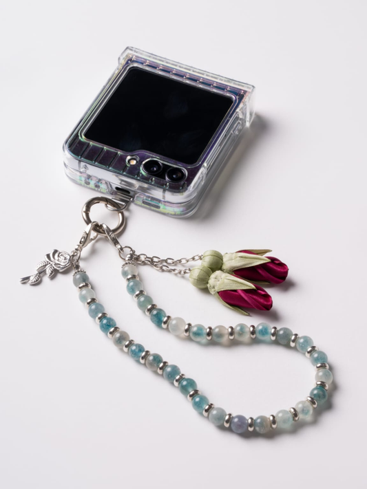 NEW - Artisan Floral Beaded Phone Charm