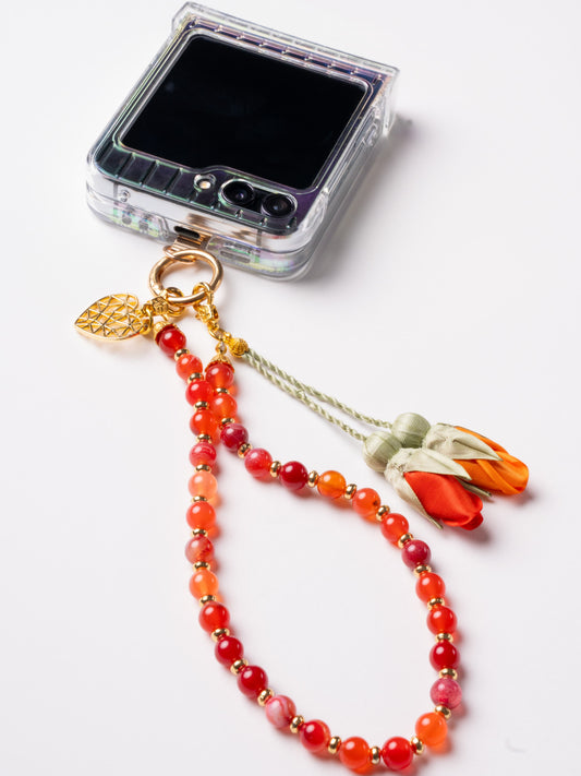 NEW - Artisan Floral Beaded Phone Charm
