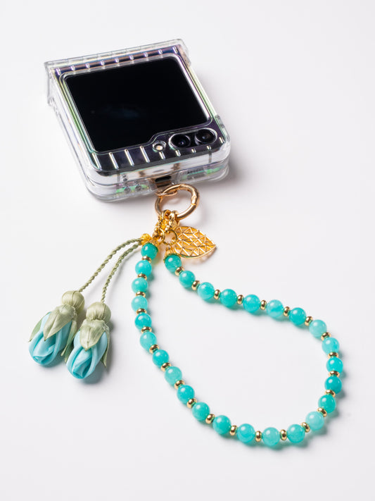 NEW - Artisan Floral Beaded Phone Charm