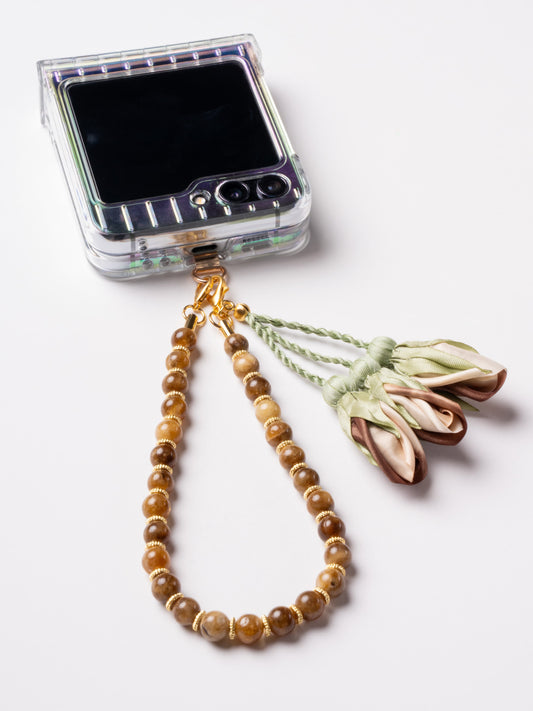 NEW - Artisan Floral Beaded Phone Charm
