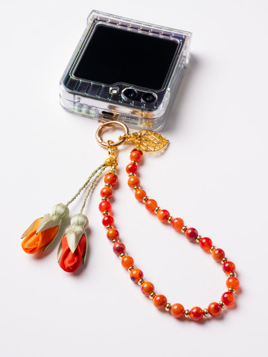 NEW - Artisan Floral Beaded Phone Charm