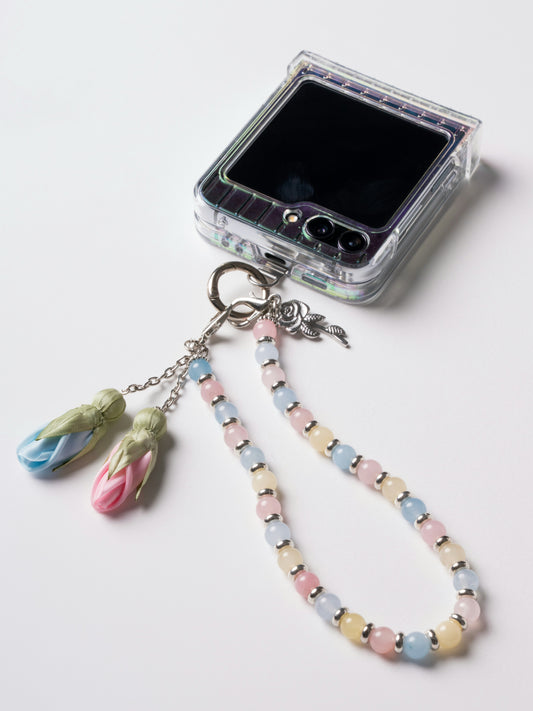 NEW - Artisan Floral Beaded Phone Charm