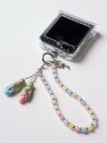 NEW - Artisan Floral Beaded Phone Charm