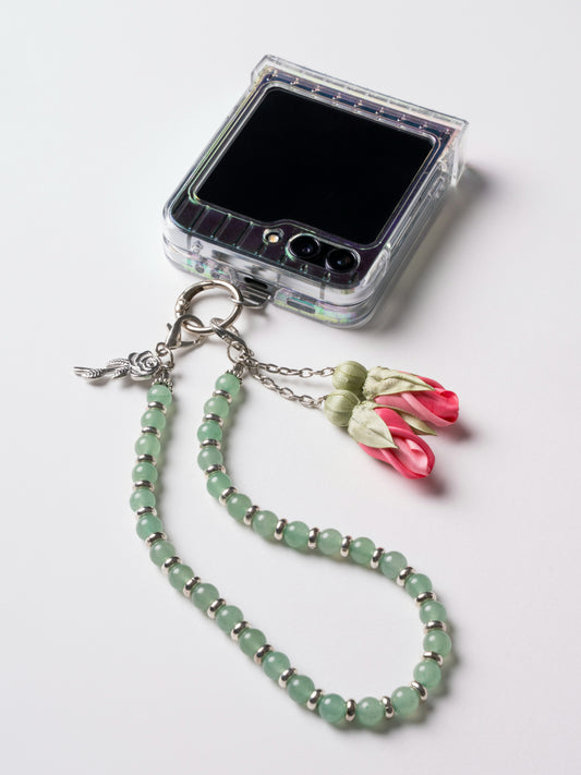 NEW - Artisan Floral Beaded Phone Charm
