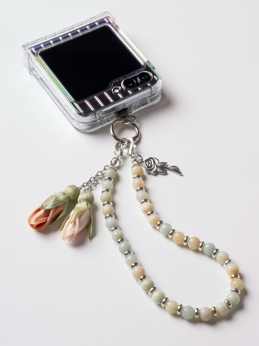 NEW - Artisan Floral Beaded Phone Charm