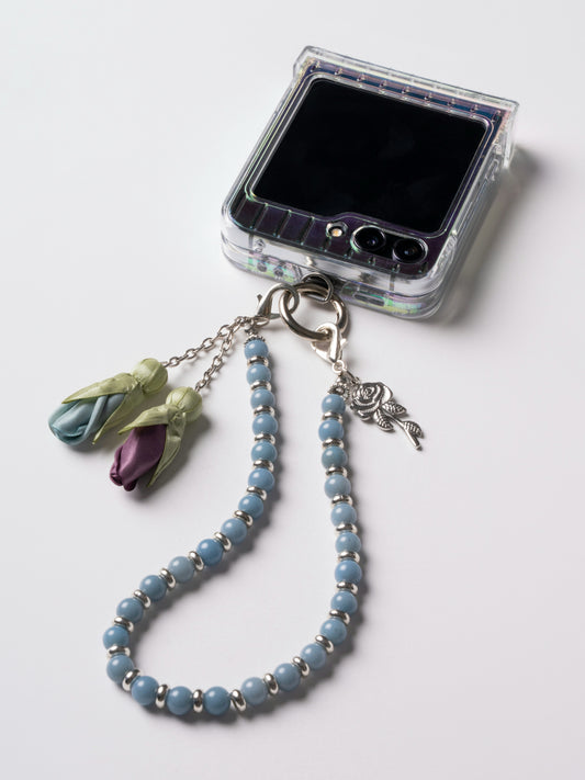 NEW - Artisan Floral Beaded Phone Charm