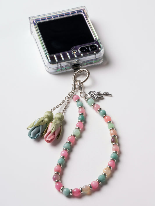 NEW - Artisan Floral Beaded Phone Charm