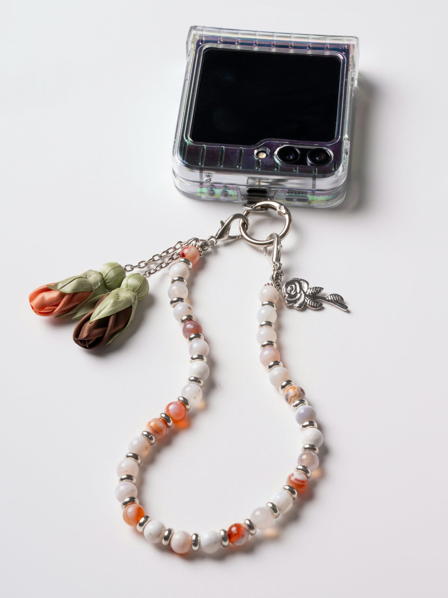 NEW - Artisan Floral Beaded Phone Charm