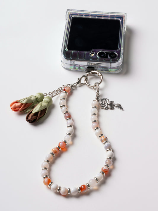 NEW - Artisan Floral Beaded Phone Charm