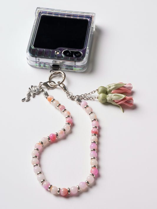 NEW - Artisan Floral Beaded Phone Charm
