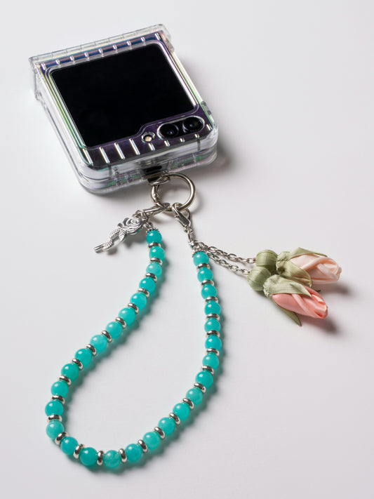 NEW - Artisan Floral Beaded Phone Charm