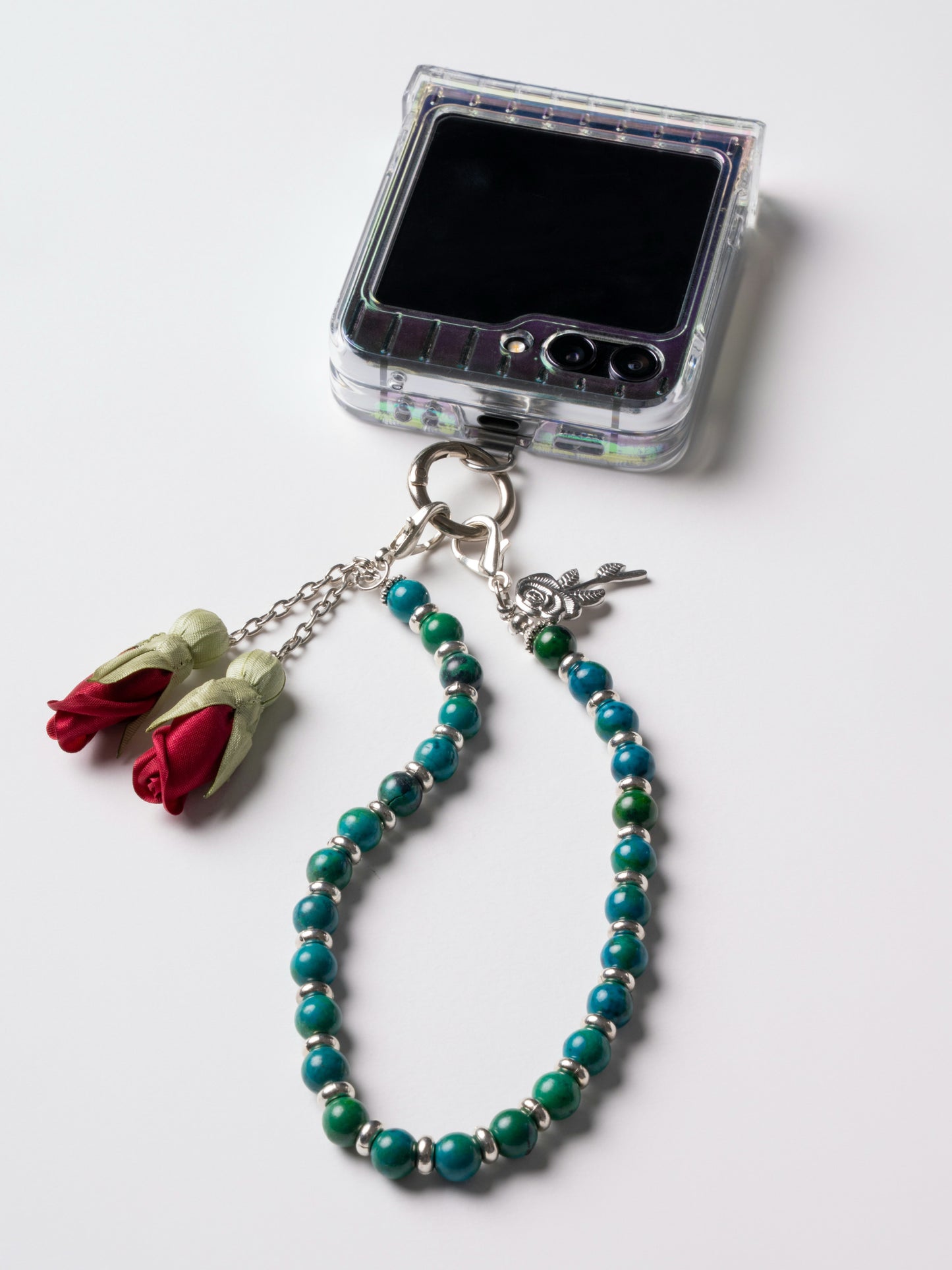 NEW - Artisan Floral Beaded Phone Charm
