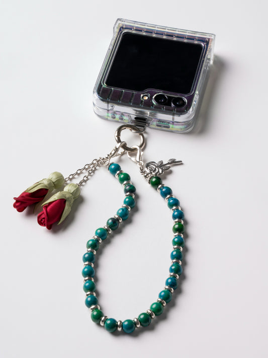 NEW - Artisan Floral Beaded Phone Charm