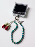 NEW - Artisan Floral Beaded Phone Charm