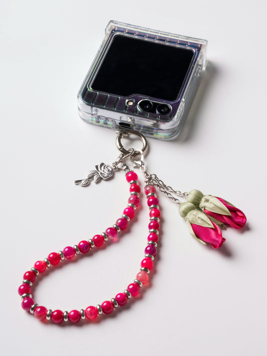 NEW - Artisan Floral Beaded Phone Charm