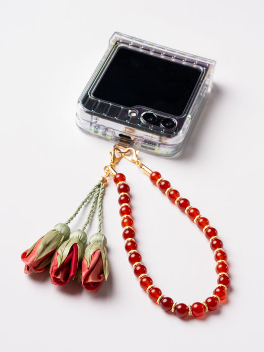 NEW - Artisan Floral Beaded Phone Charm