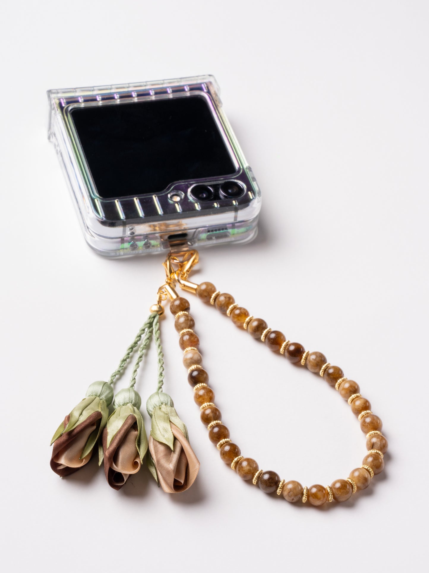 NEW - Artisan Floral Beaded Phone Charm