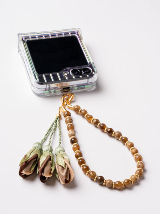 NEW - Artisan Floral Beaded Phone Charm