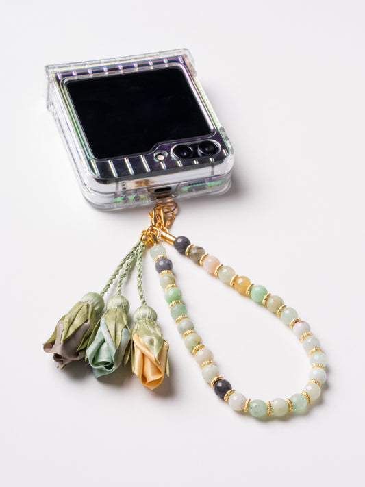 NEW - Artisan Floral Beaded Phone Charm