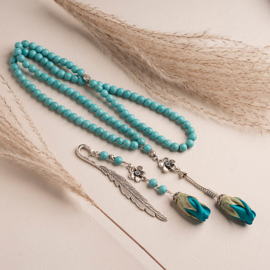 Natural Stones / Turquoise Tulips (Set With Bookmark)