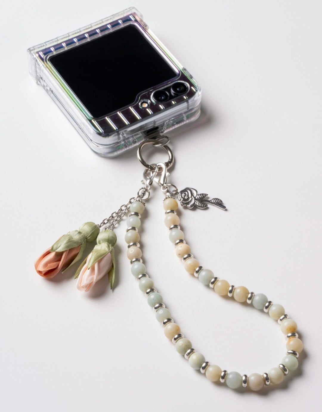 NEW - Artisan Floral Beaded Phone Charm