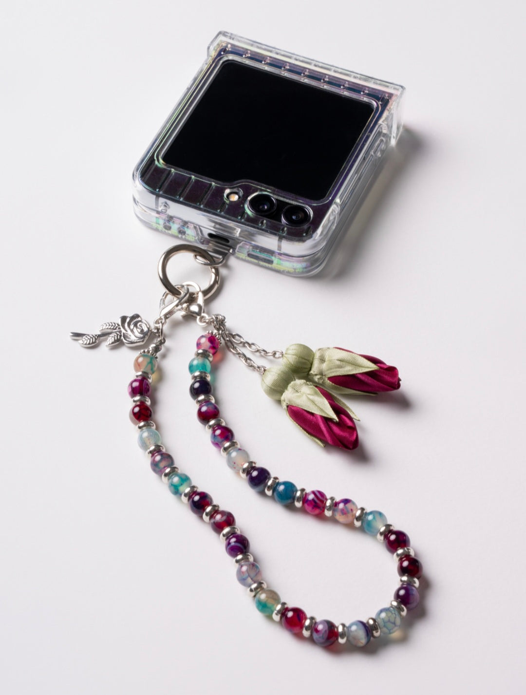 NEW - Artisan Floral Beaded Phone Charm