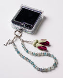 NEW - Artisan Floral Beaded Phone Charm