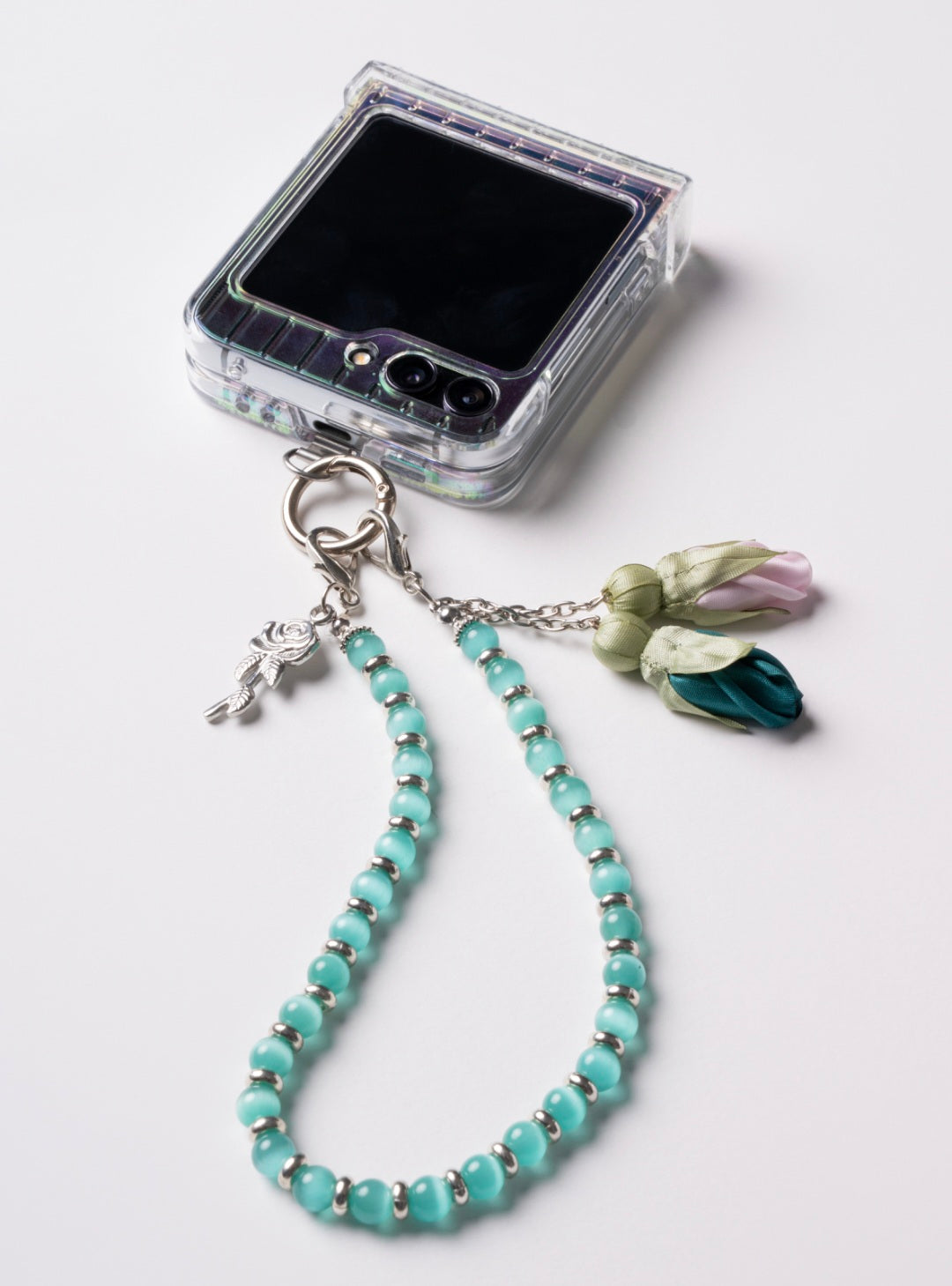 NEW - Artisan Floral Beaded Phone Charm